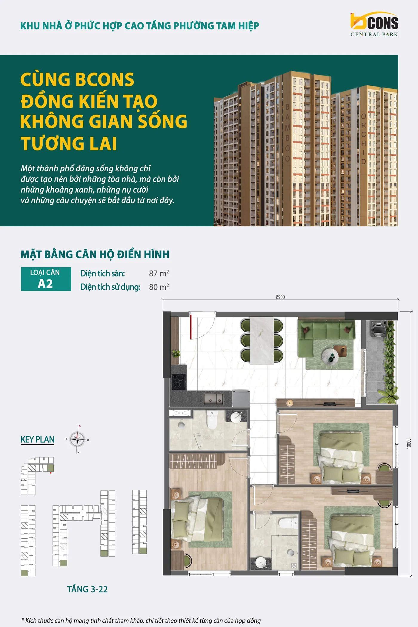 Mặt bằng căn hộ A2