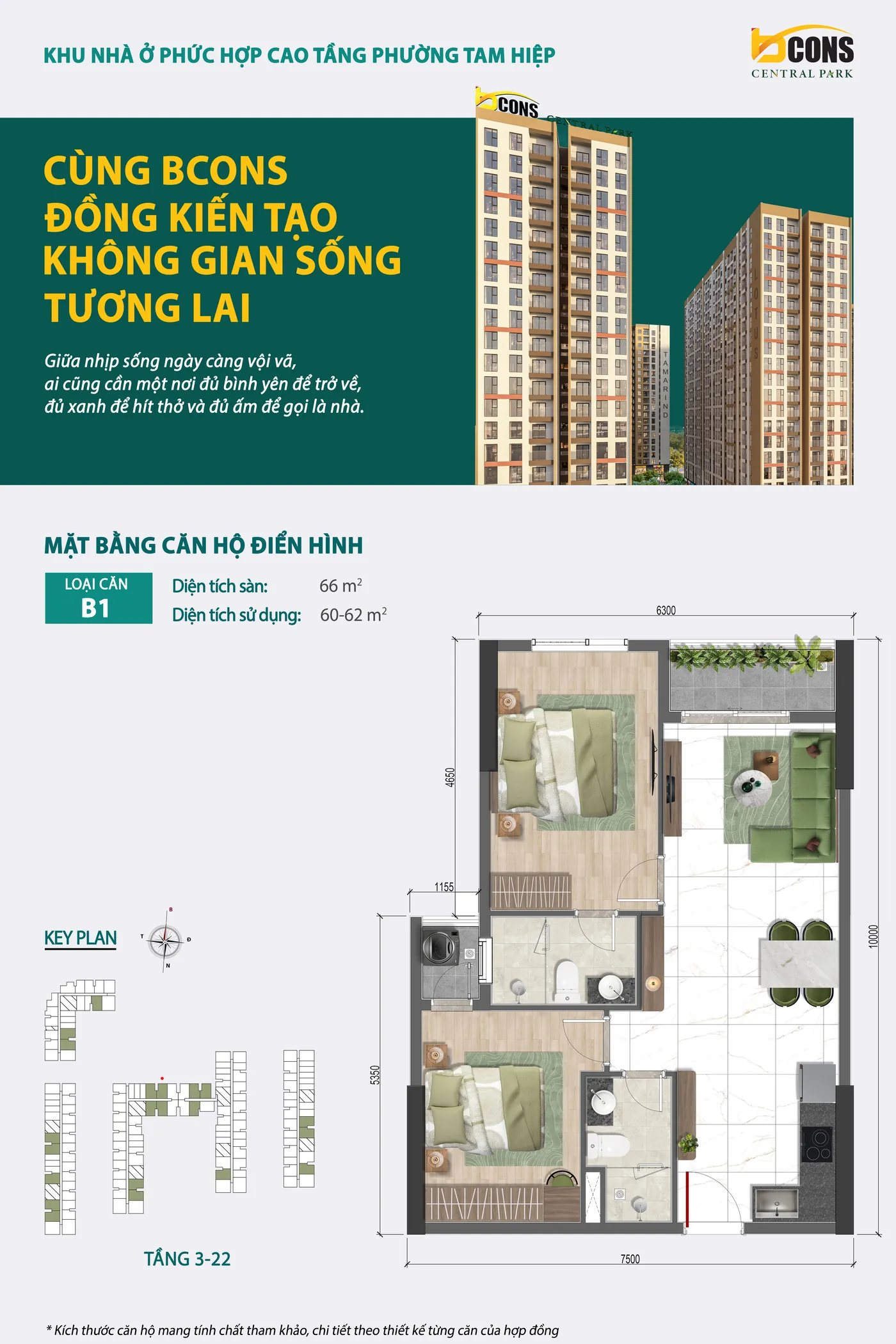 Mặt bằng căn hộ B1