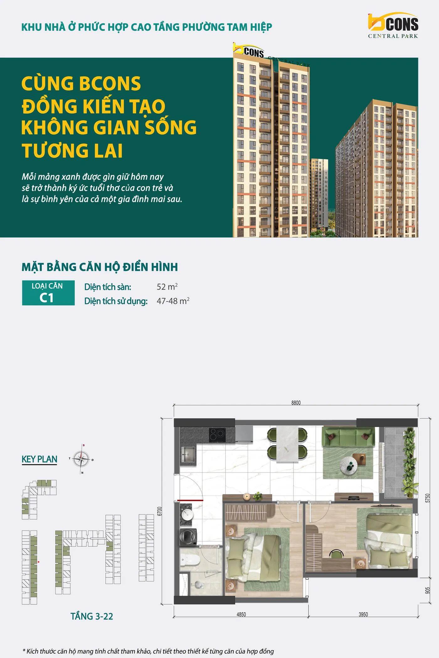 Mặt bằng căn hộ C1