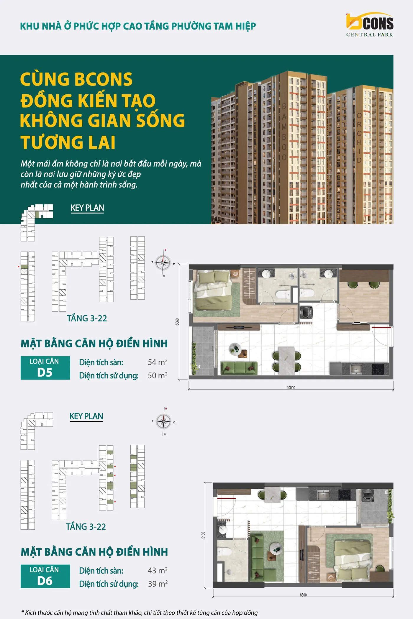 Mặt bằng căn hộ D5, D6