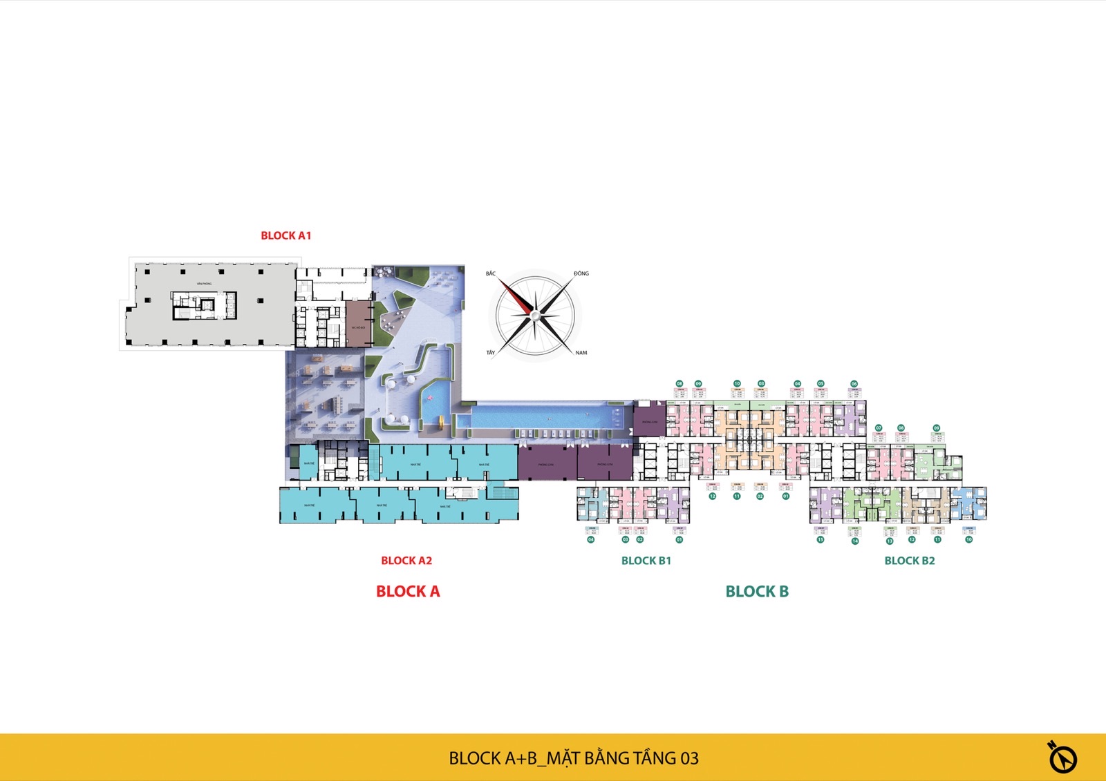 Mặt bằng tầng 3 — Block A và B