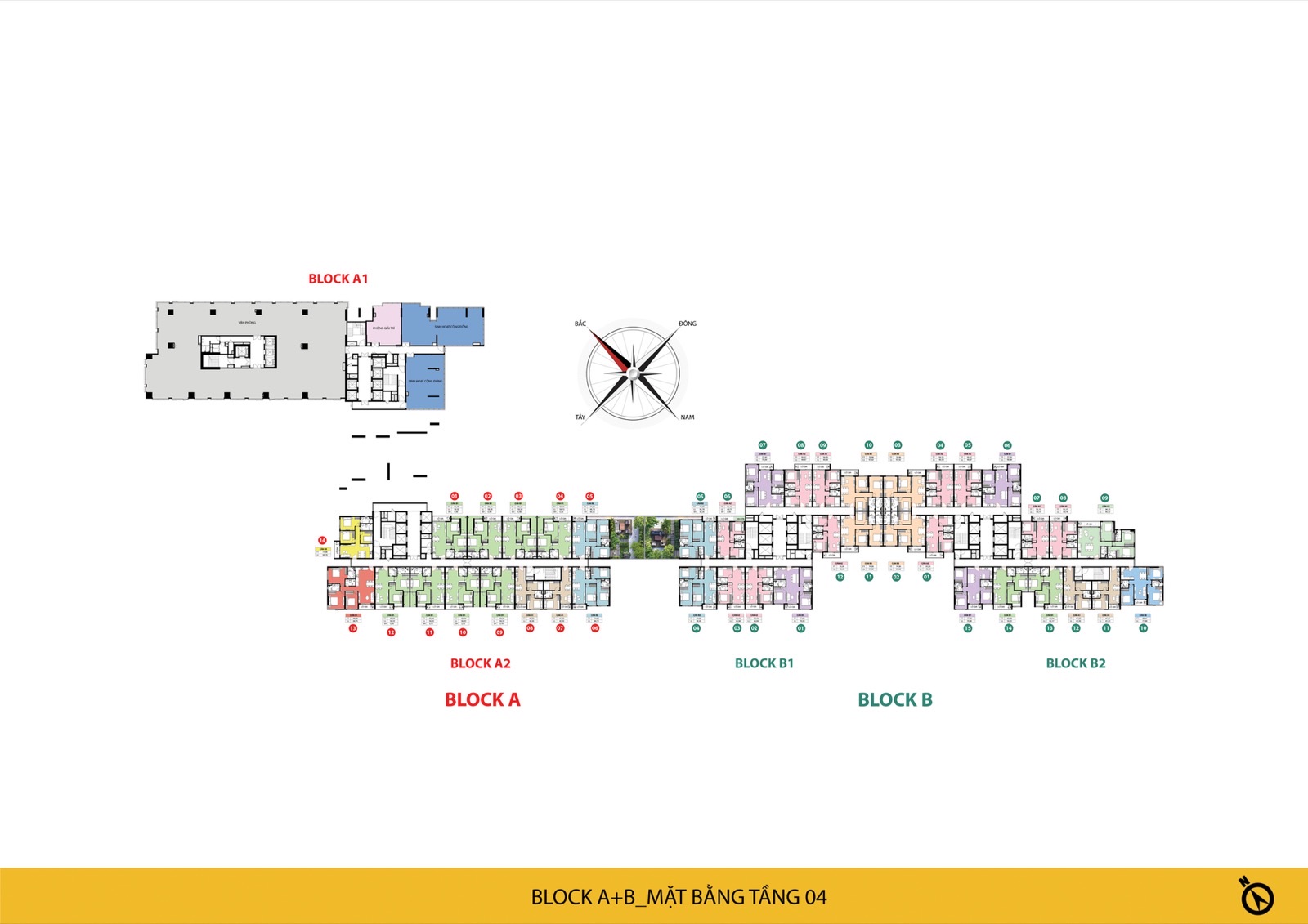 Mặt bằng tầng 4 — Block A và B